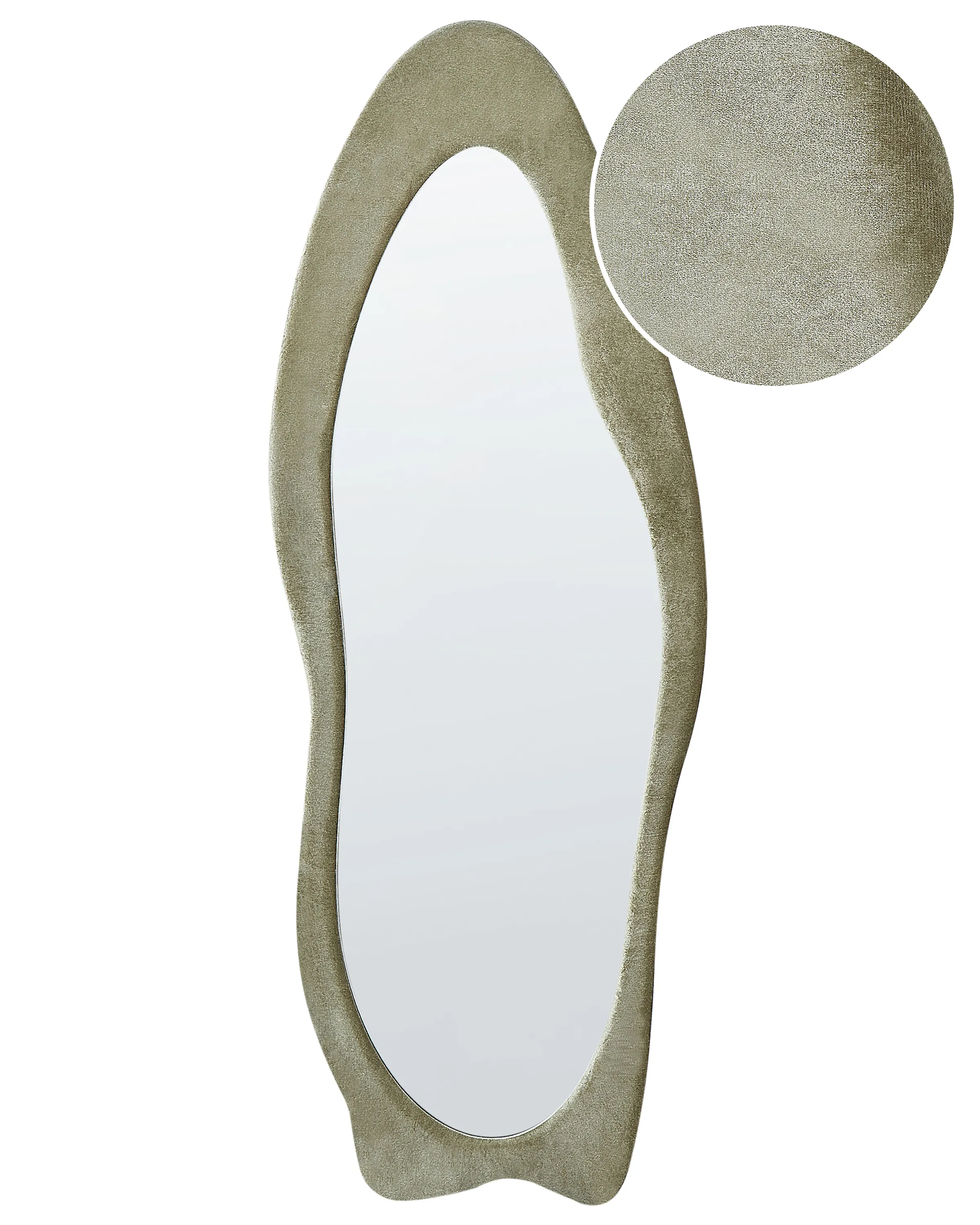 Wall Mirror REIGNY 57 cm 160 cm Velvet Olive Green