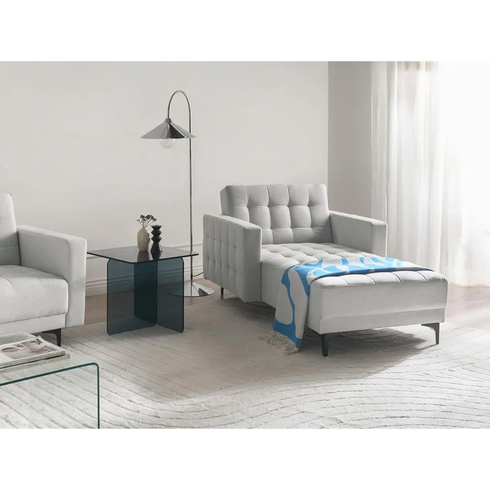 ABERDEEN - Chaise longue - Lichtgrijs - Stof