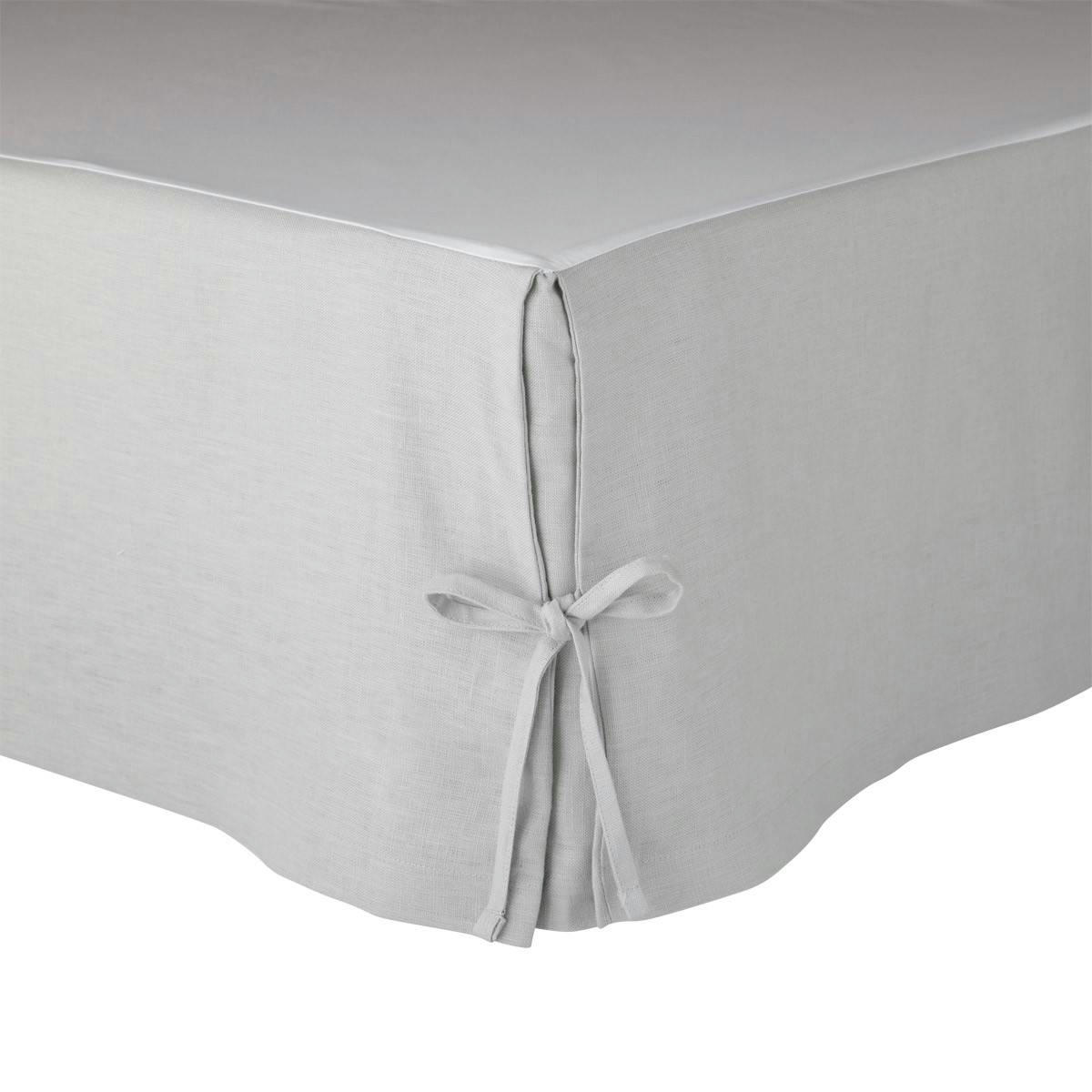 AMBOISE - Cache sommier en lin gris 90 x 200 cm