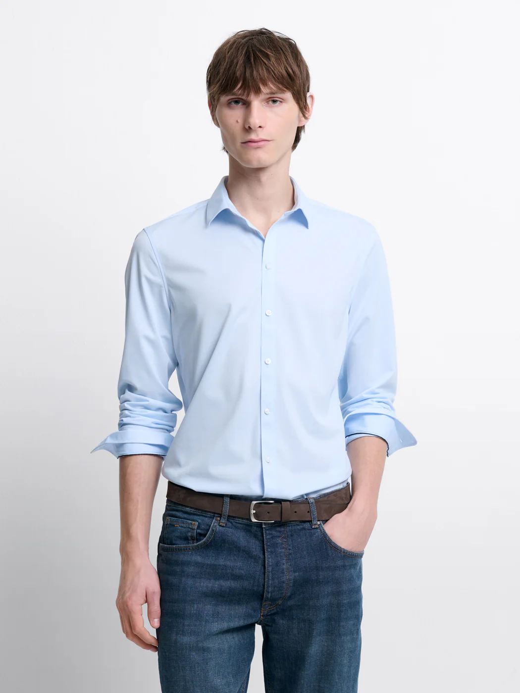 Chemise extraslim tissu traveler