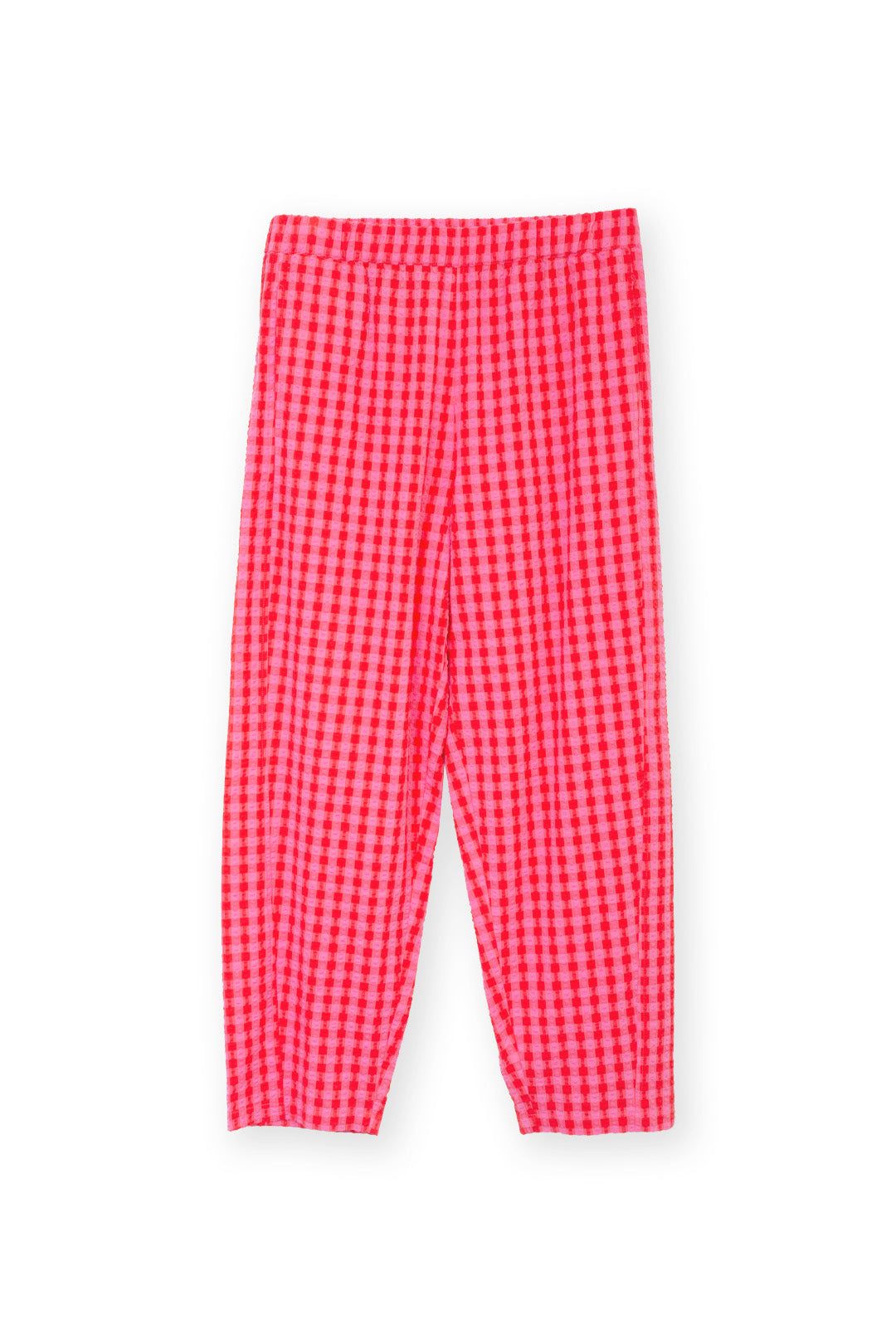 Kite Rixon Barrel Leg Seersucker Ankle Grazer Trousers Gingham