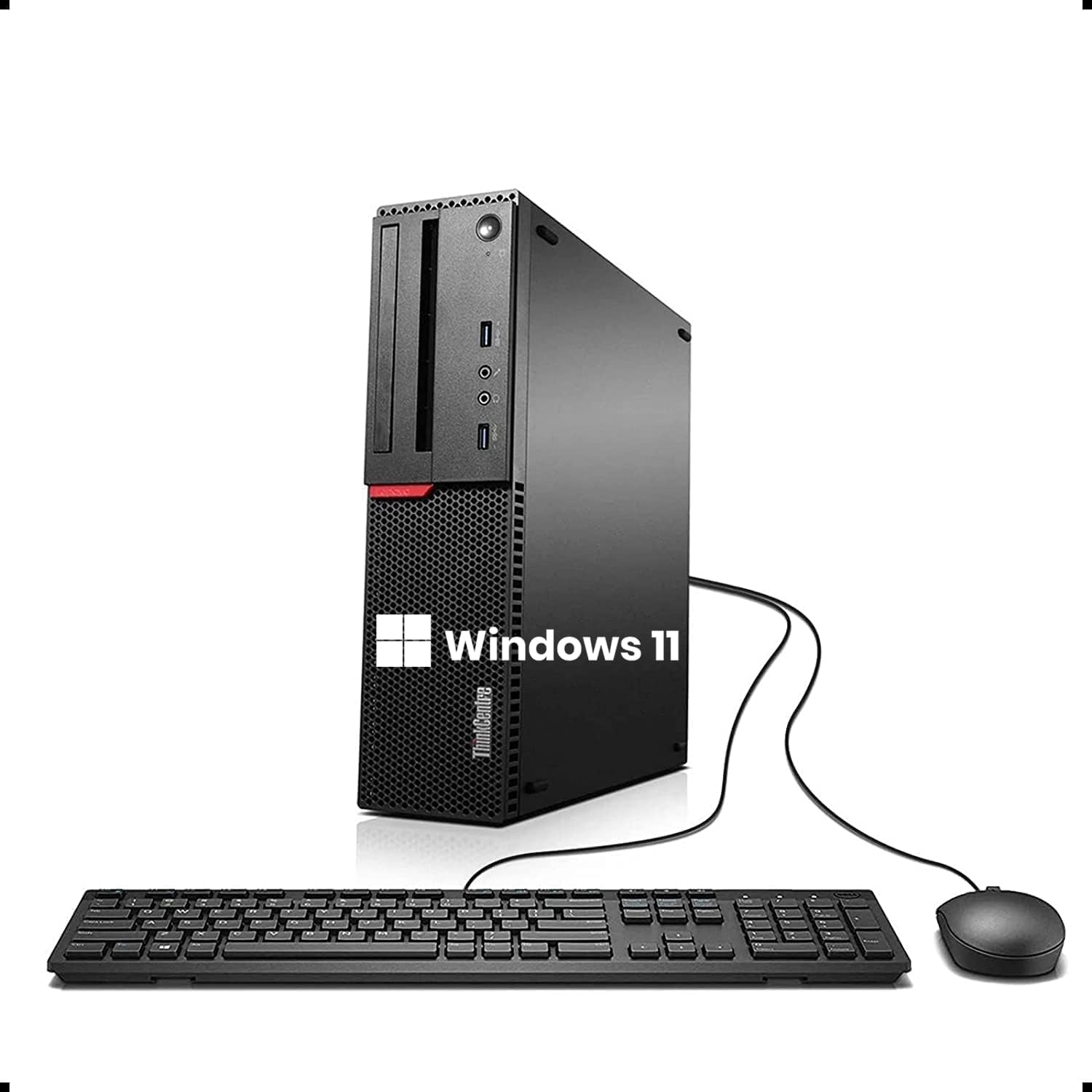 Lenovo ThinkCentre M700 SFF Business Desktop PC, M700 Computer Core 6th Gen, 8GB RAM, 256GB SSD, WiFi, Bluetooth, RGB Keyboard Windows 11 Pro (Renewed)