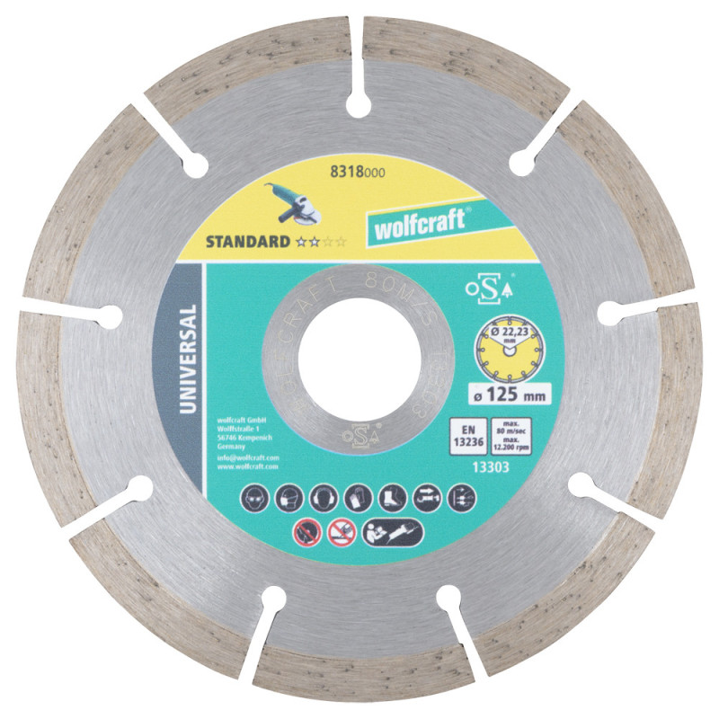Disque diamant segmenté Solid Universal Ø 125 mm WOLFCRAFT