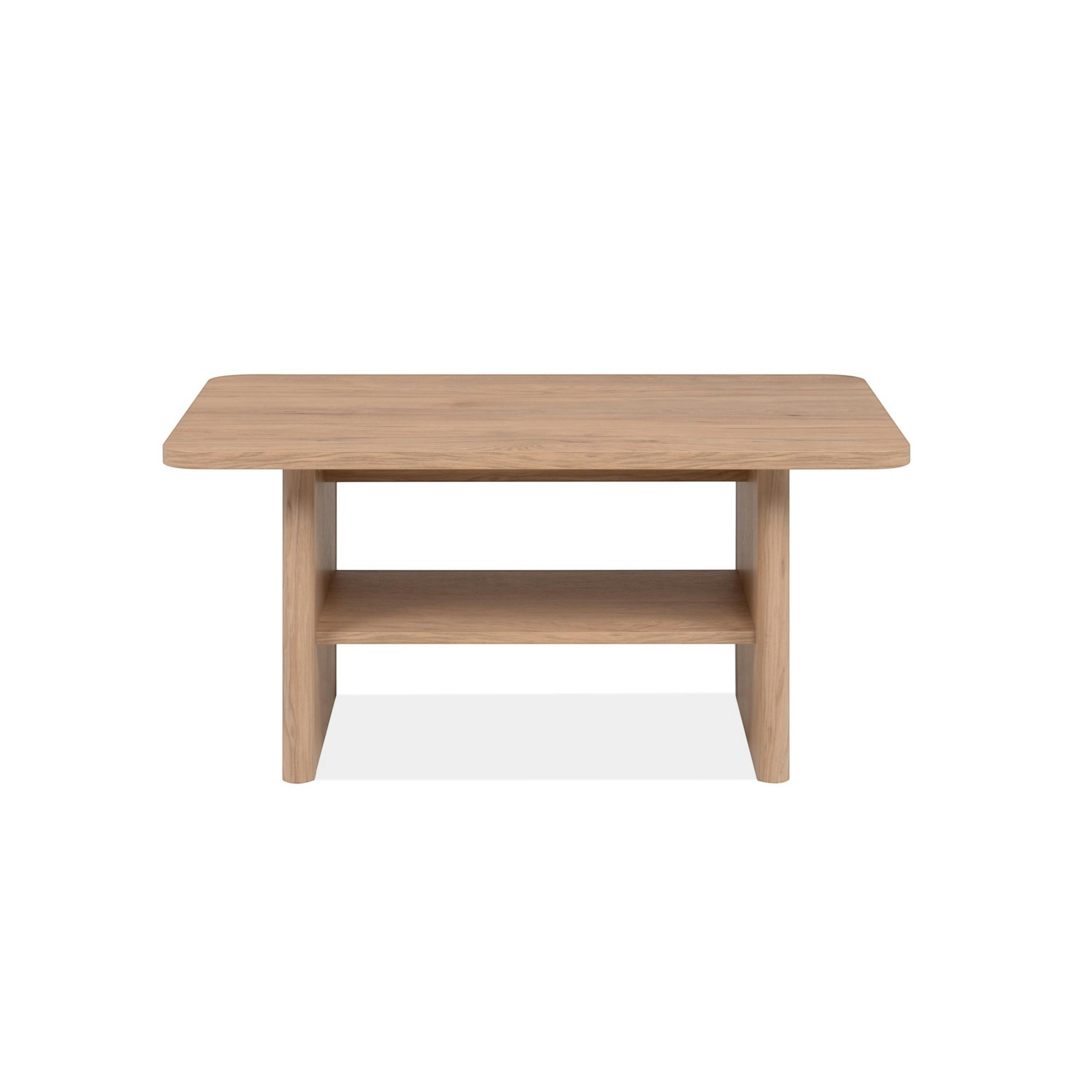 Table basse rectangulaire effet bois à double plateau ALVA