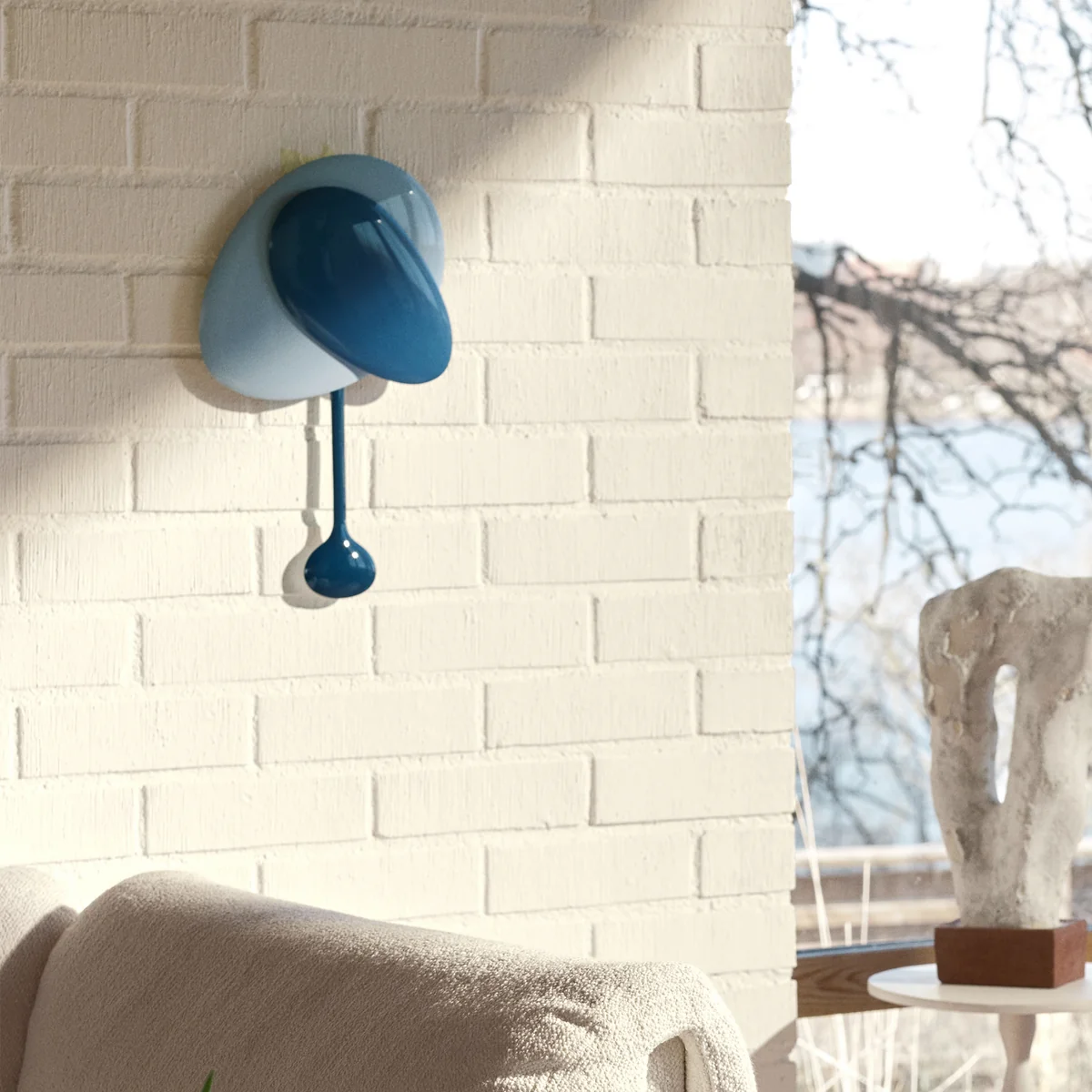 Design House Stockholm - Mellow Wanduhr, blau
