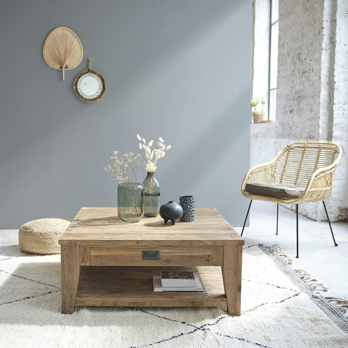 CARGO - Table basse en teck recyclé massif