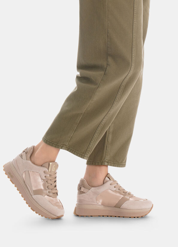 Sneakers platform in pelle