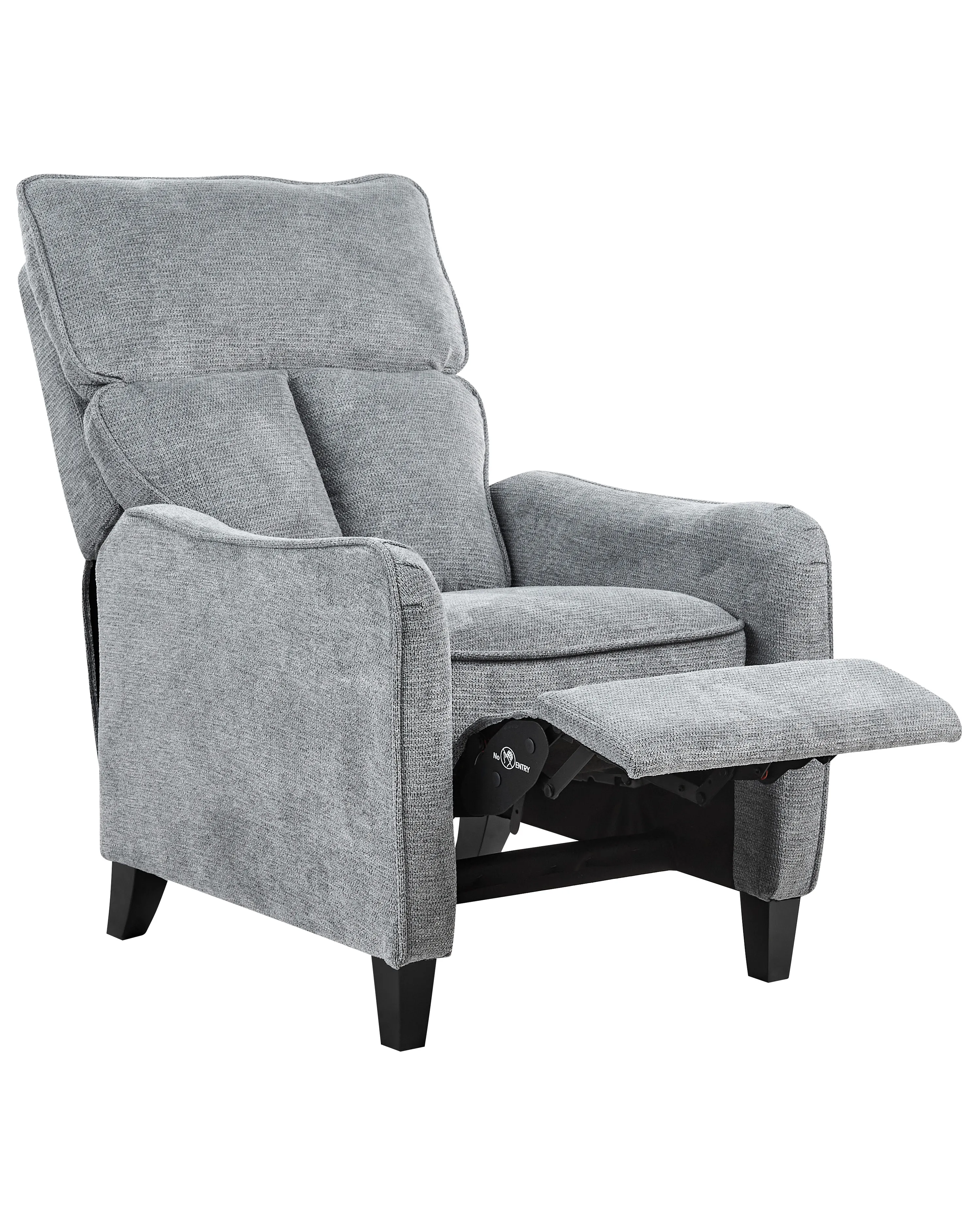Recliner Chair ROYSTON with Footrest Fabric Grey