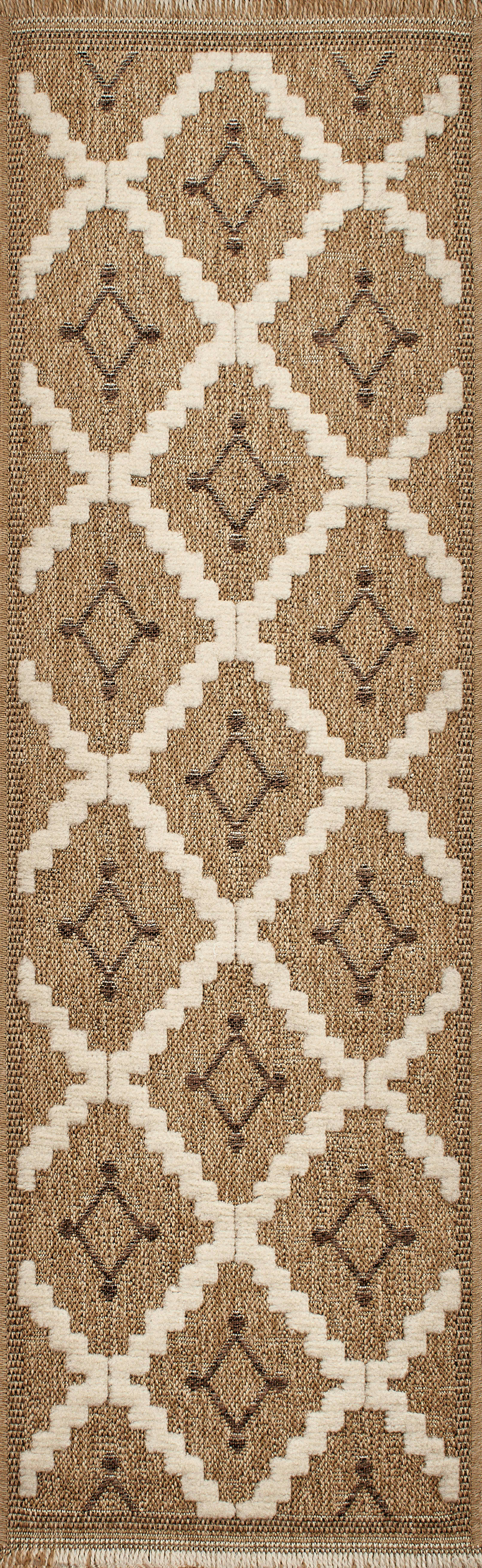 TULUM - Tapis intérieur et extérieur aspect jute géométrique marron-60x90