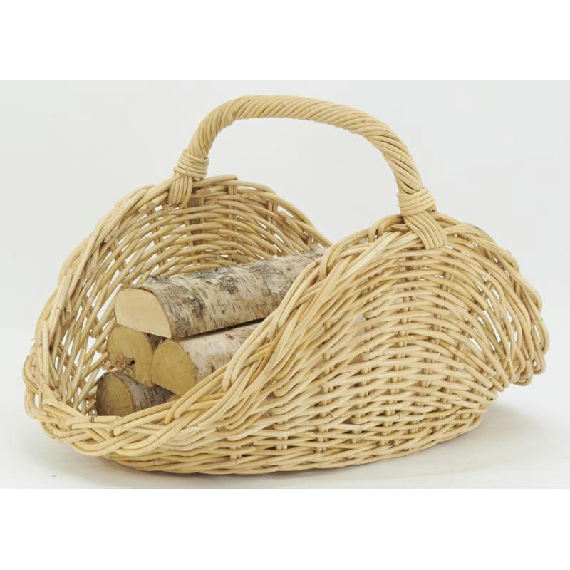 - Panier à bûches en poelet oval clair