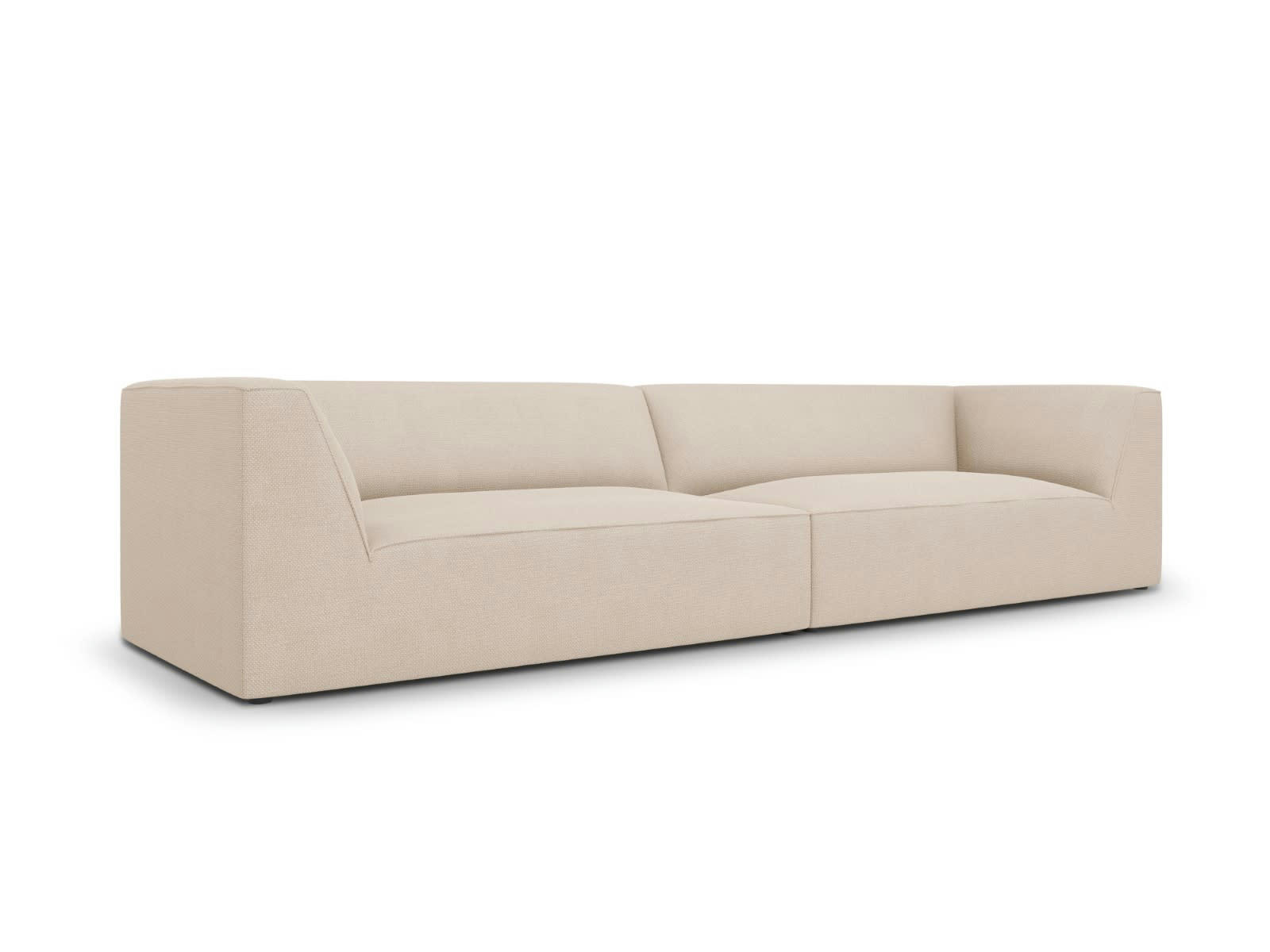 RUBY - Canapé 4 places en tissu structurel beige
