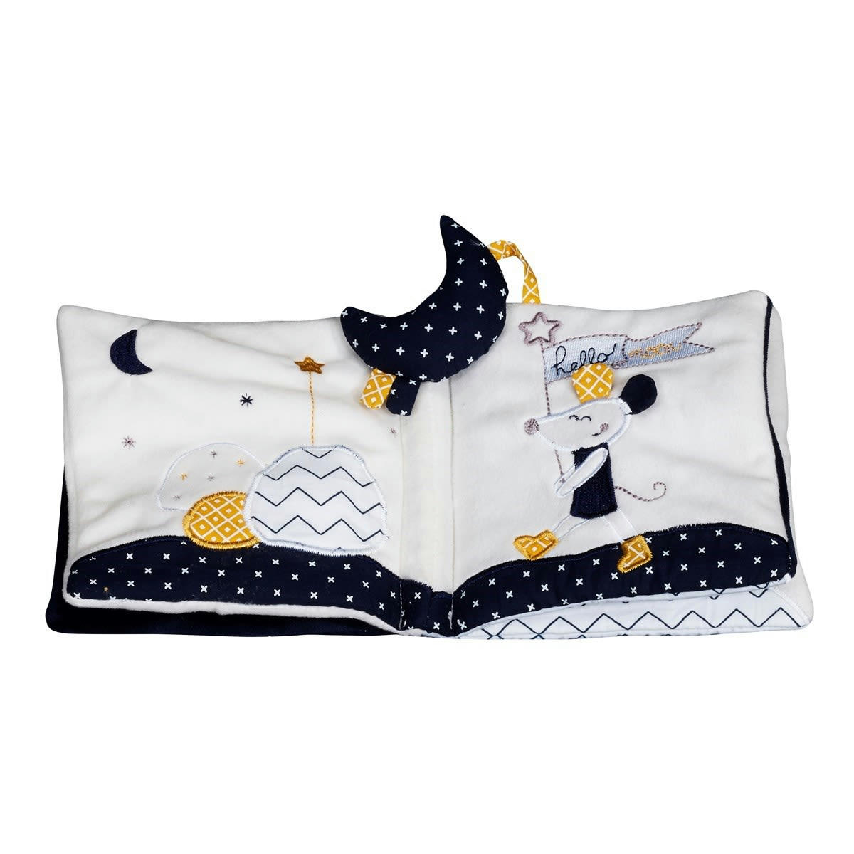 HELLO - Livre d'éveil en polyester Bleu