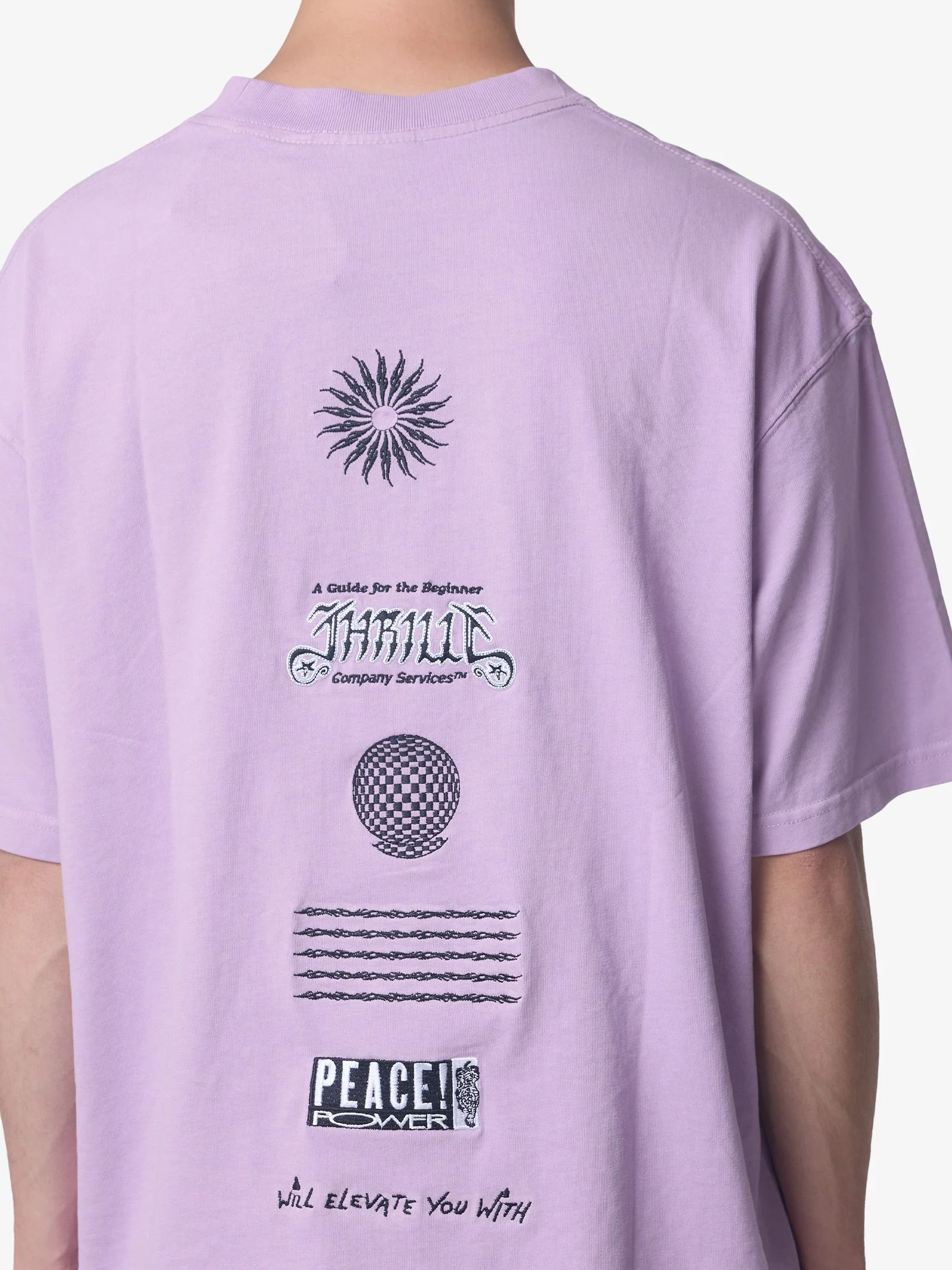 Peace Power Embro Box Crop Tee