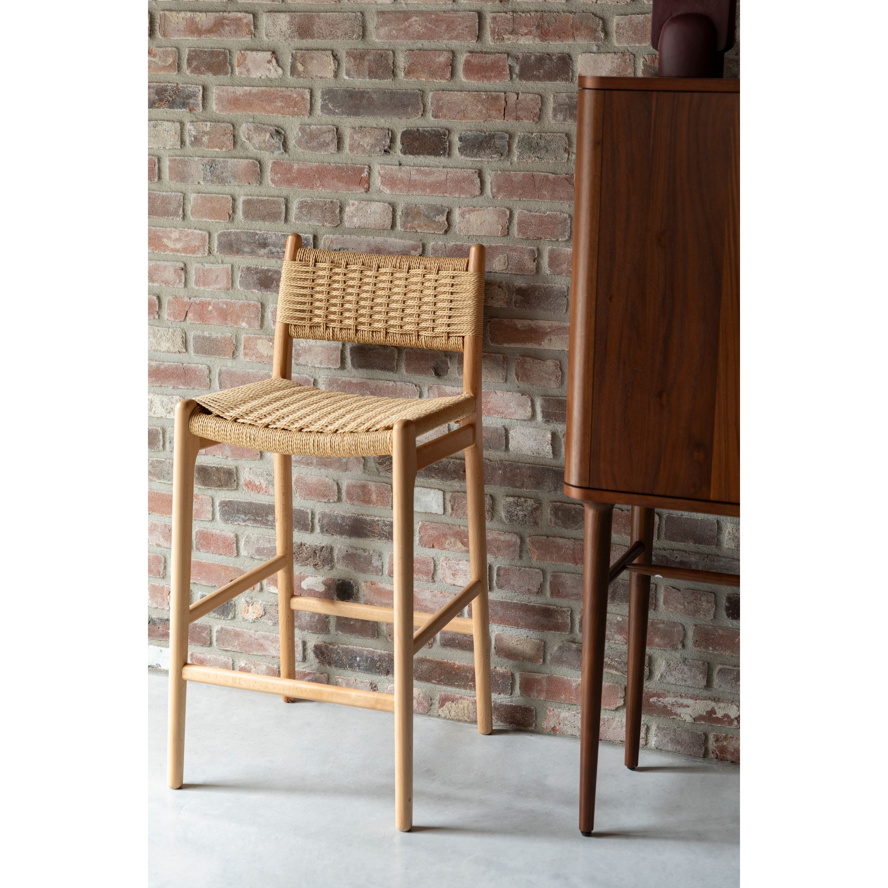 Dutchbone Cecile Barkruk rugleuning 67,5 cm Naturel