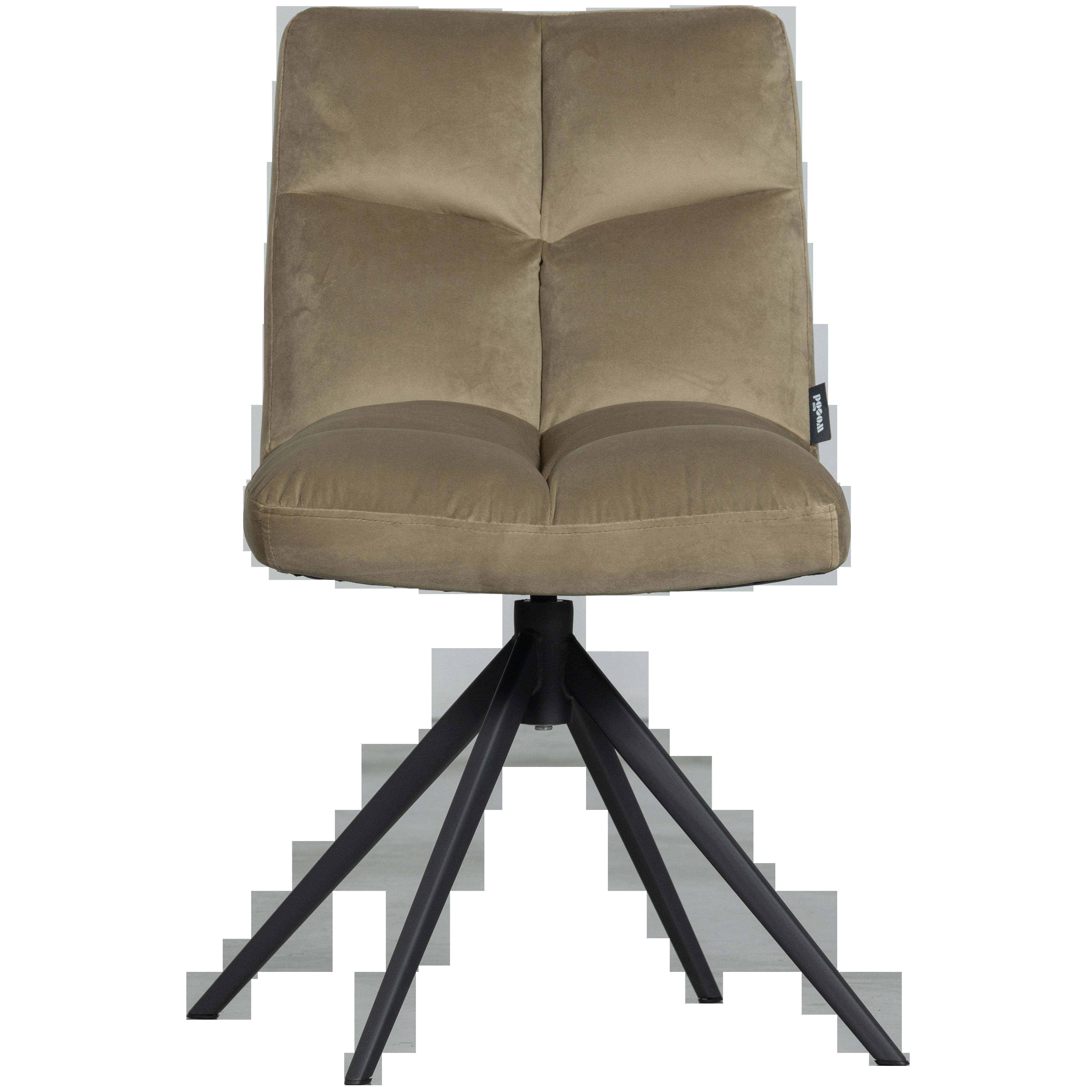 VINNY - Chaise de table pivotant en velours vert