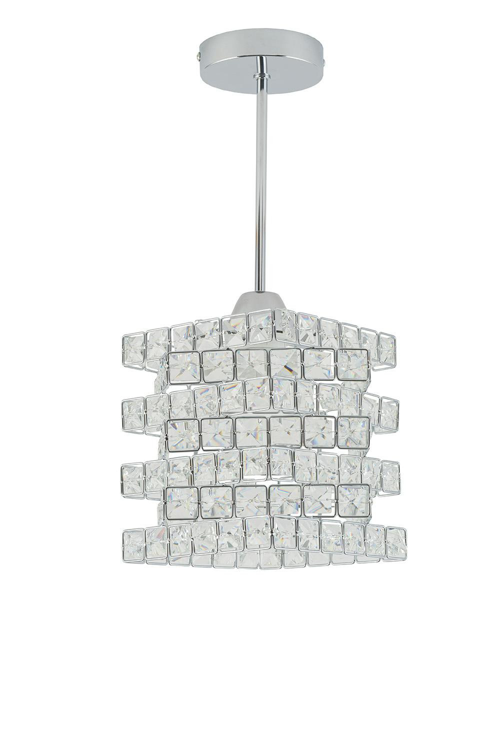 Lampa sufitowa Bodek Crystal, kryształowy klosz, E27, 60W, chrom