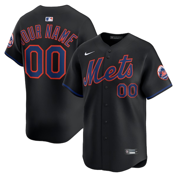 New York Mets Nike Alternate Limited Custom Jersey - Black