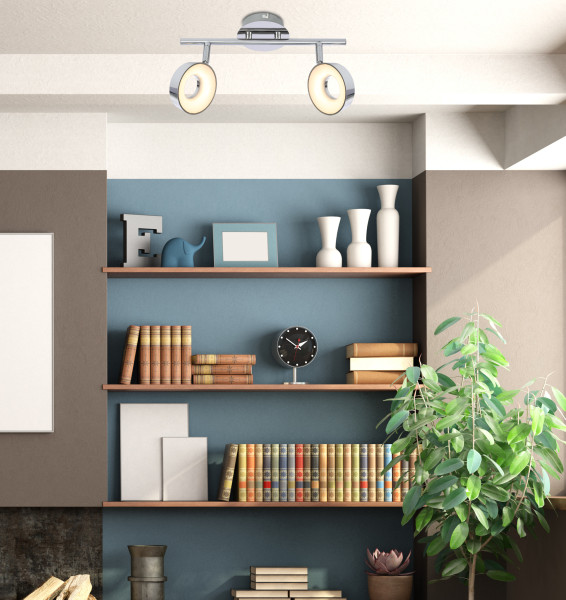 Lampa sufitowa ISLAchromowana biała LED 2x8W Ciepła biel 400lm Candellux