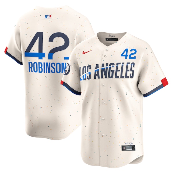 Jackie Robinson Los Angeles Dodgers Nike 2024 City Connect Limited Player Jersey - Cream