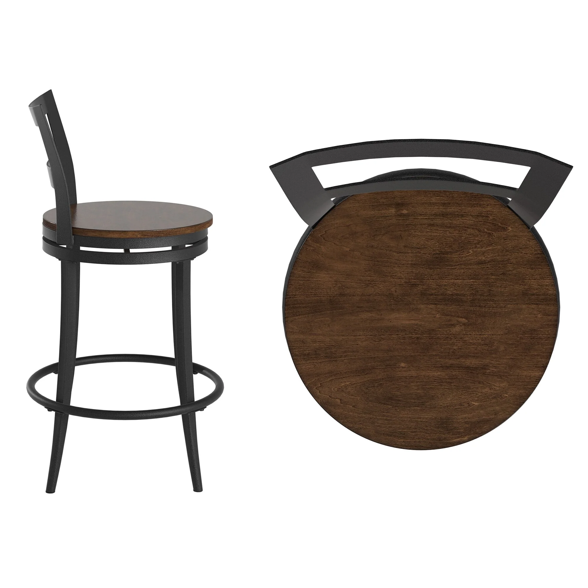 Rovenna Red Brown 24-inch Swivel Counter Height Chair (Set of 2)