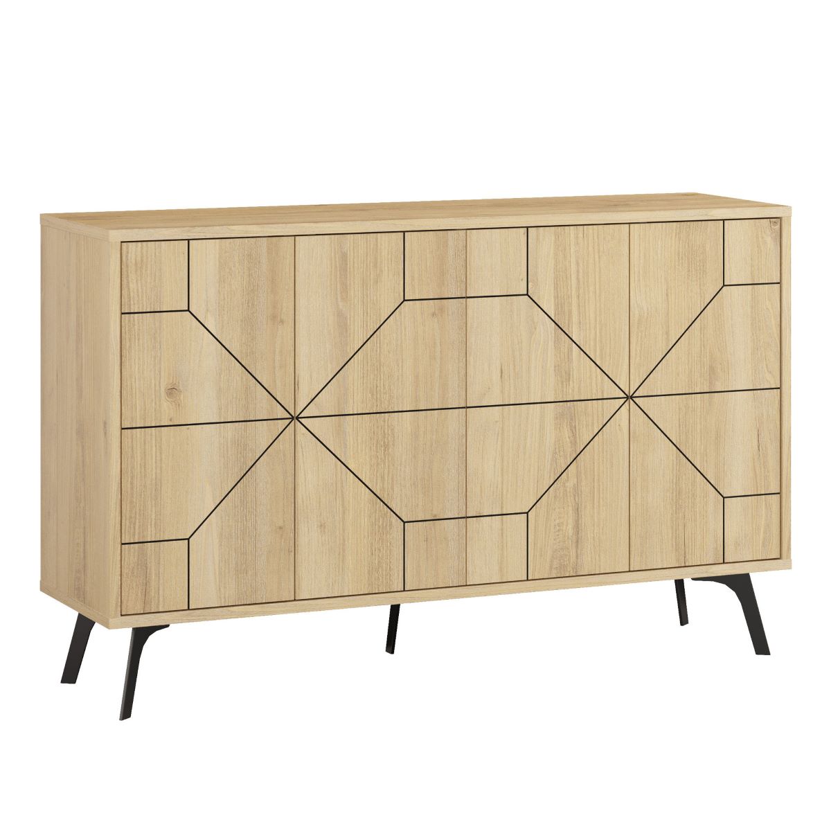 Calicosy - Dressoir met 4 deuren DUNE - B123 cm - Eikenlook
