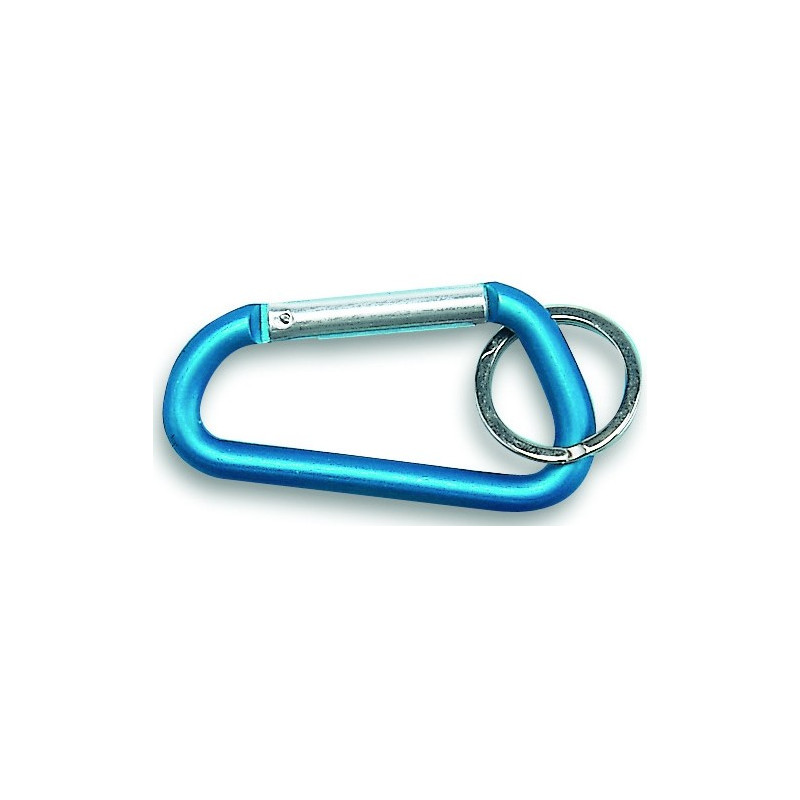 Mousqueton porte-clés en aluminium anodisé bleu 70 mm CHAPUIS