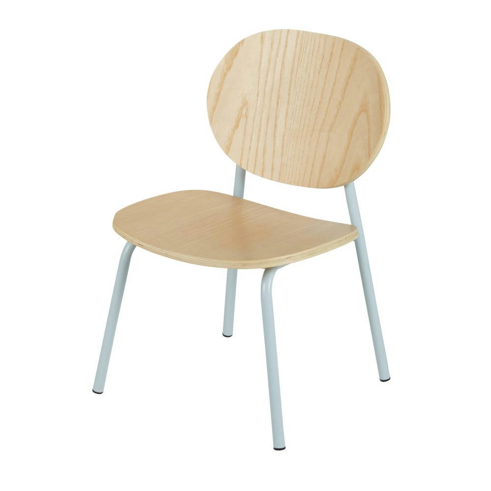 Cassy - Chaise enfant pieds en métal bleu