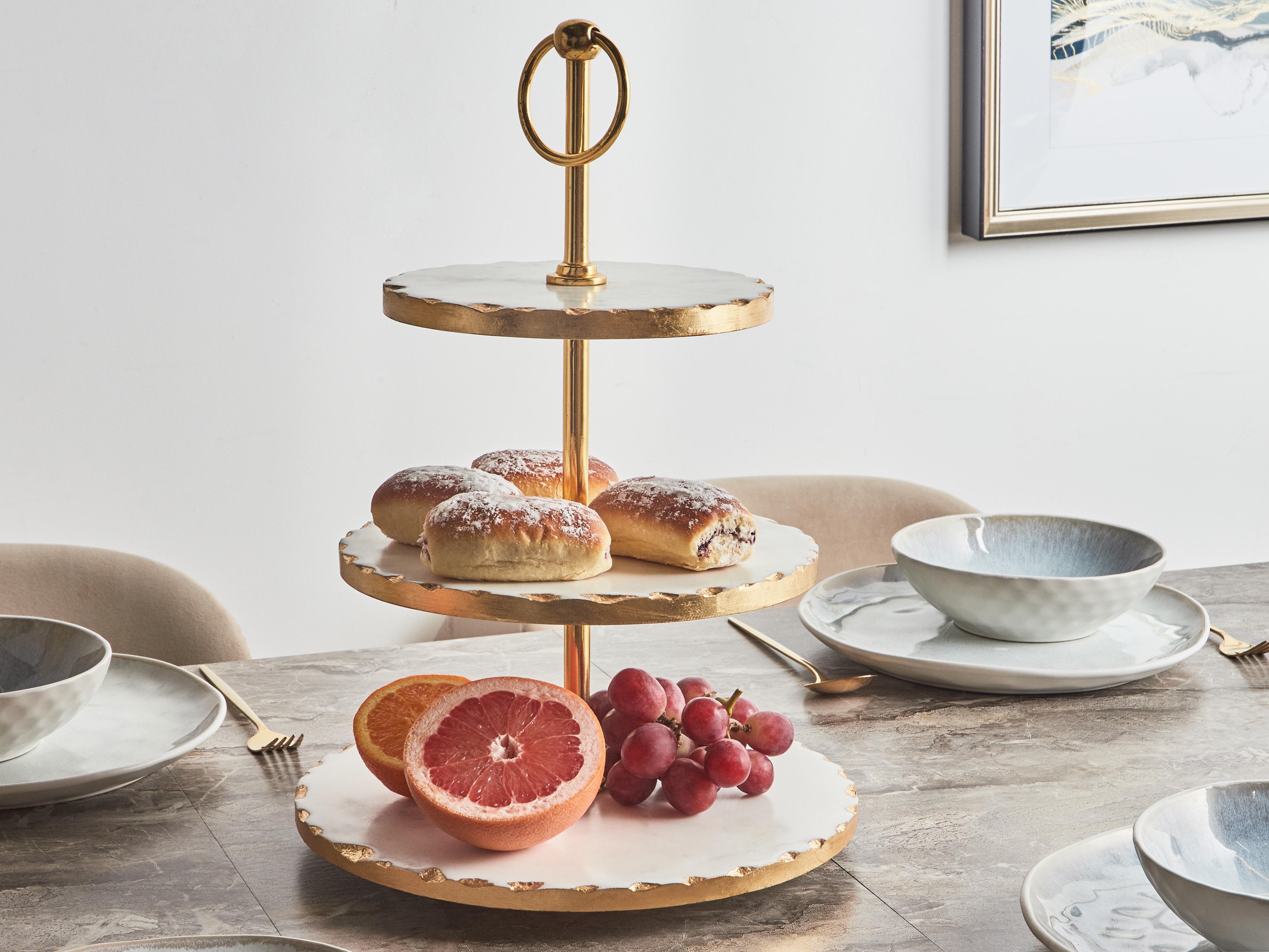 Cake Stand IPATI Stone White Marble