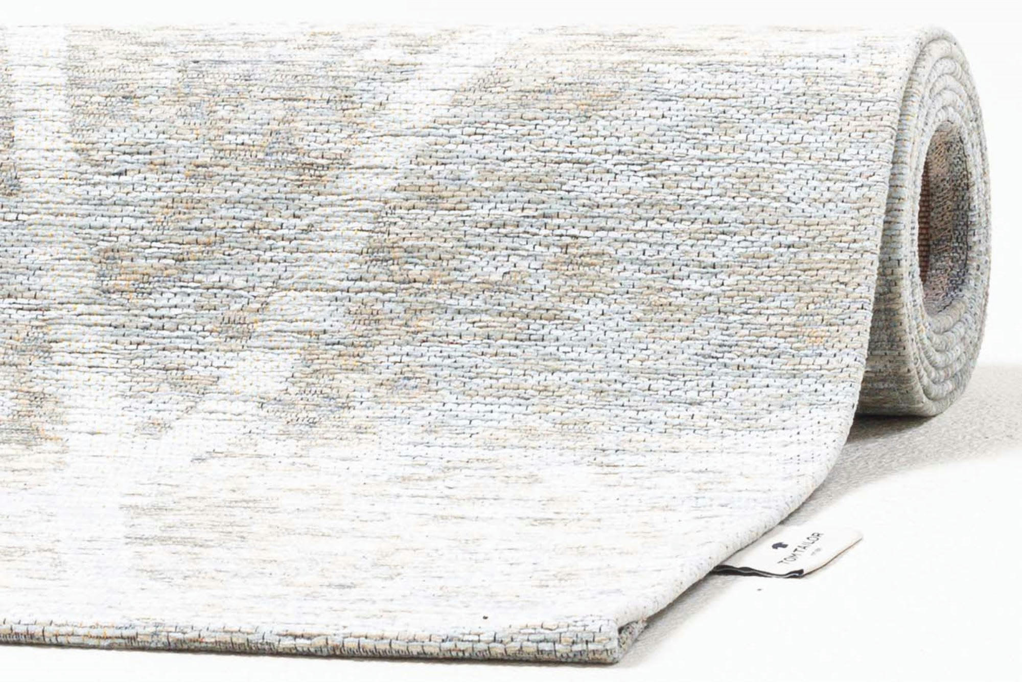 FINE LINES - Tapis graphique et brillant tissé machine Aqua 190x290 cm