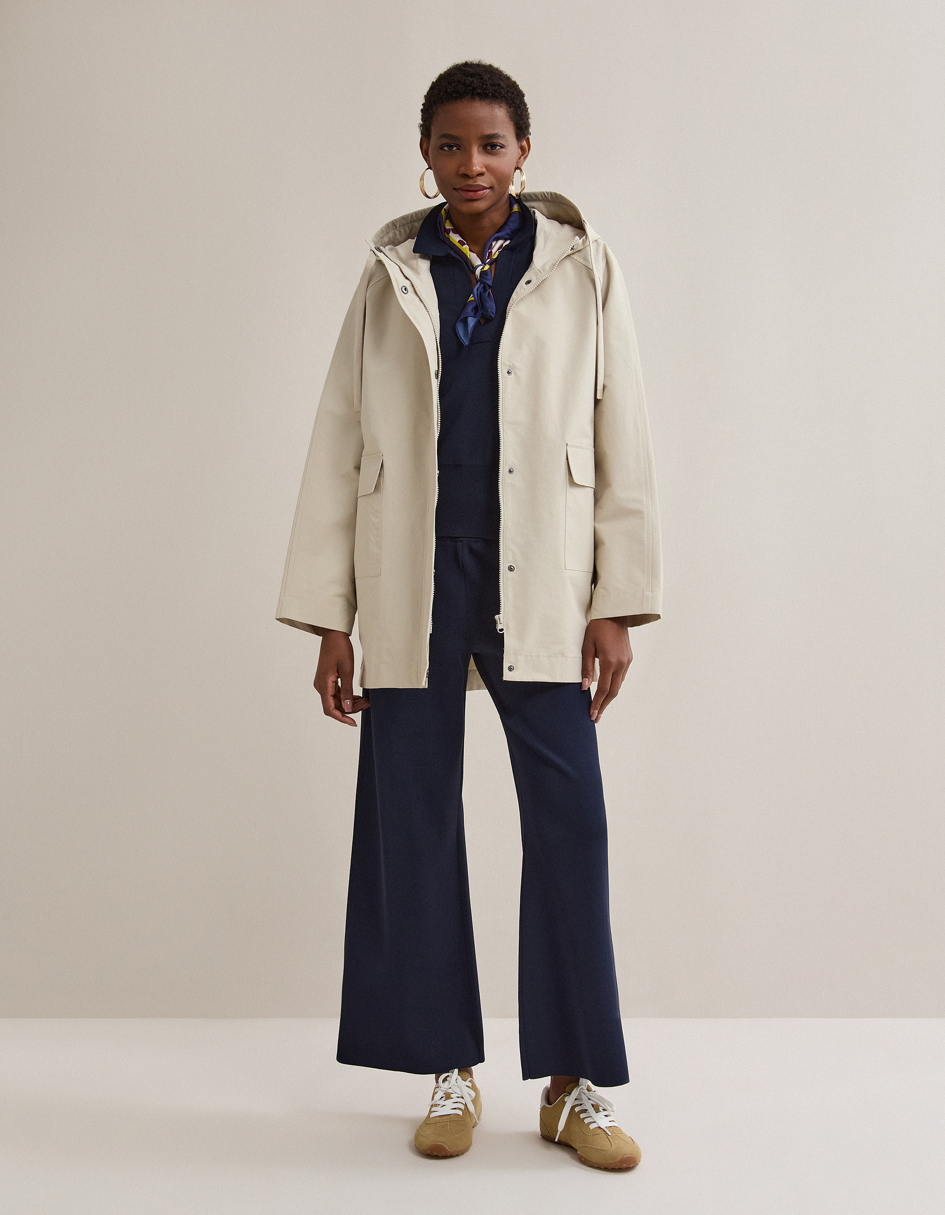 Parka Capuz, Mulher, Bege