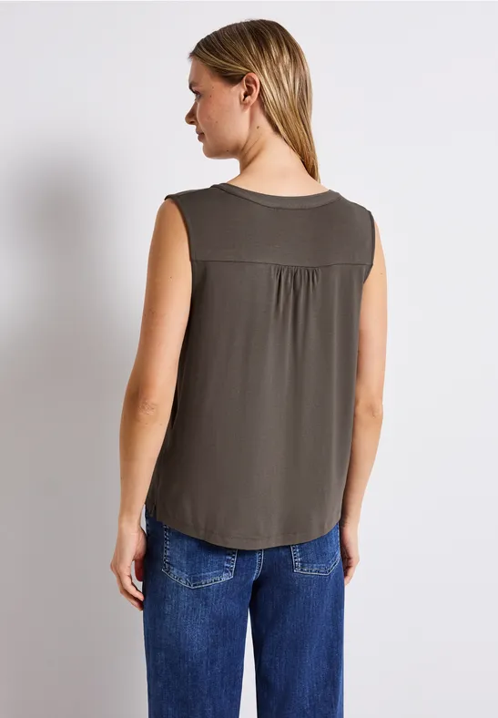 Split Neck Jersey-Top