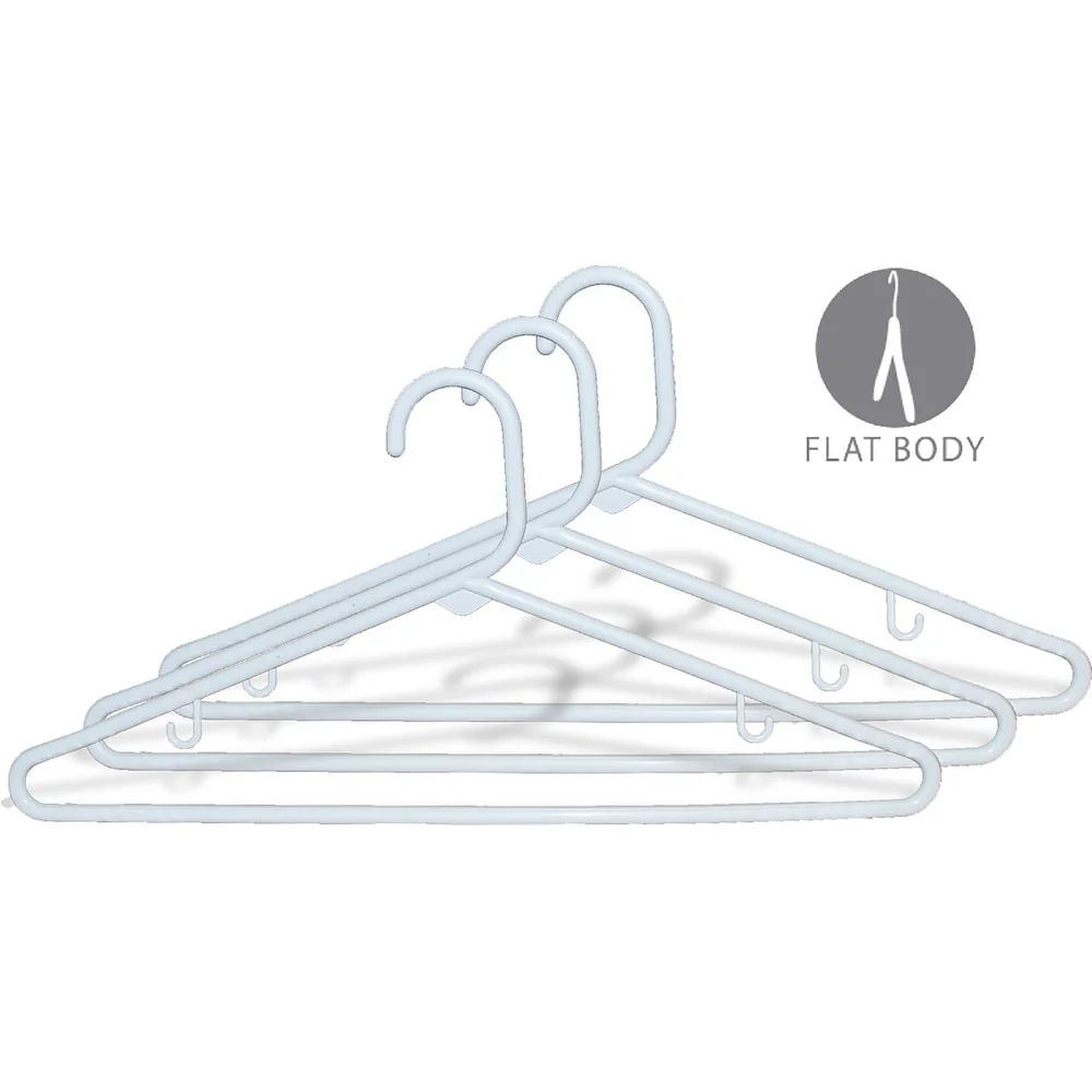 White Tubular Plastic Top Hanger, Box of 36