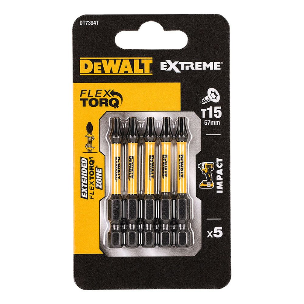 TORSJONBITS DEWALT DT7394T-QZ T15 57MM 5STK