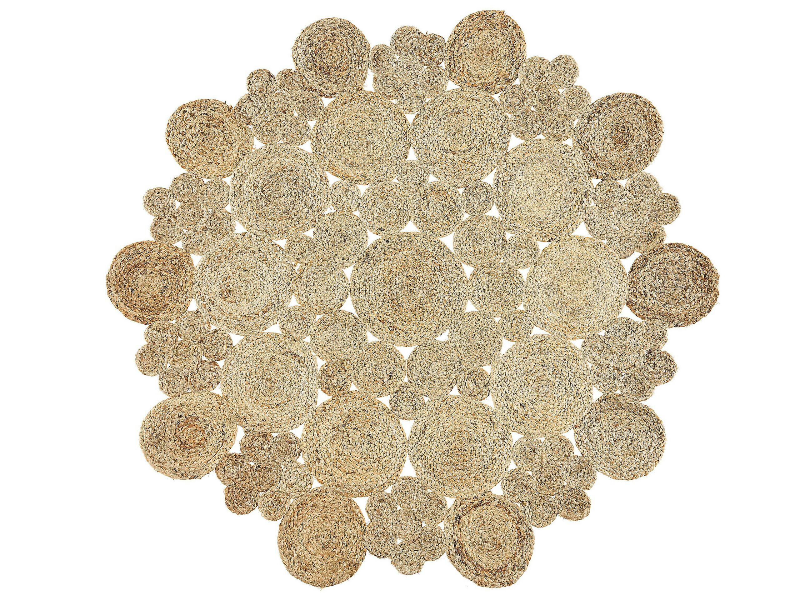 GERDEK - Tapis en tissu beige 135x135cm