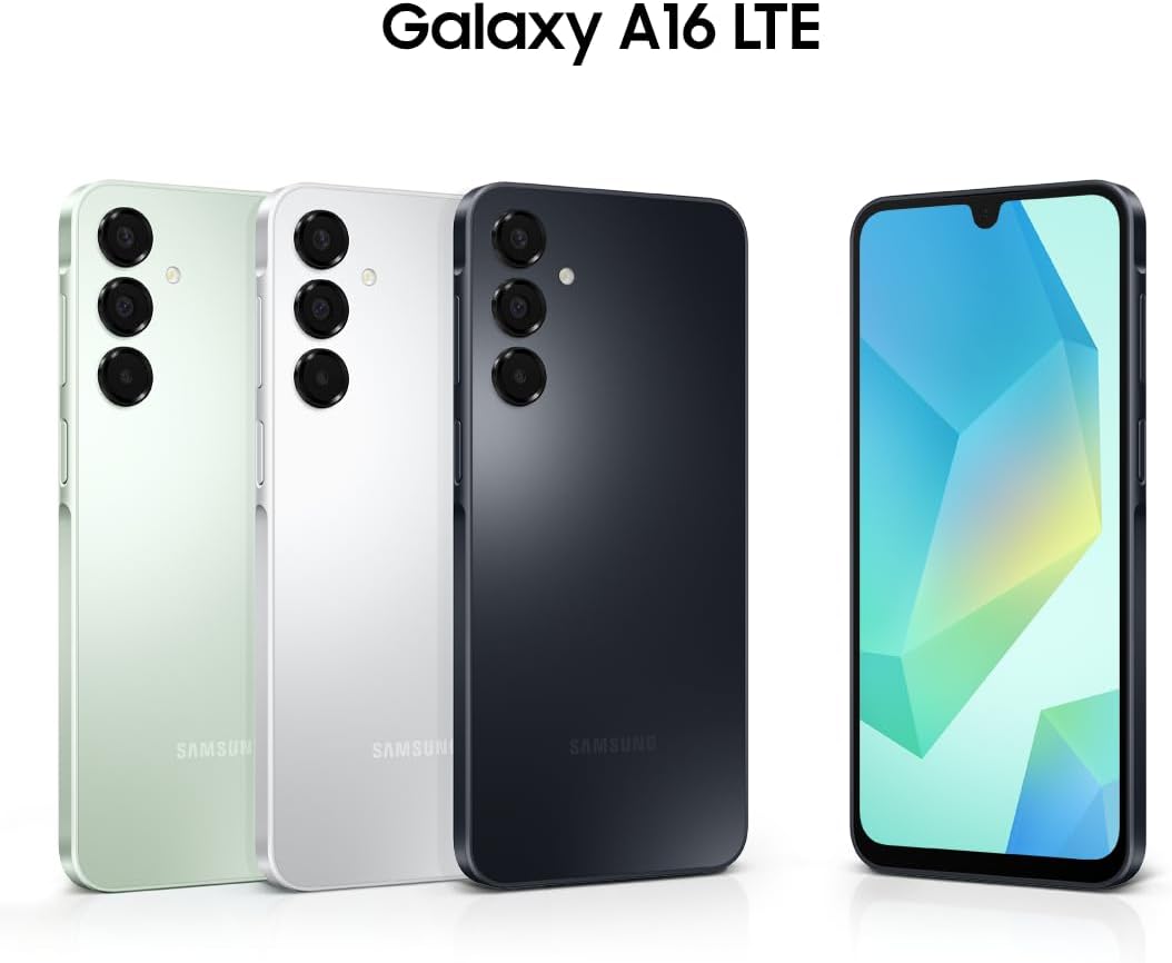 Samsung Galaxy A16 4G Dual SIM (128GB, 2025) 6.7 90Hz AMOLED, Splash Resistant 8Core, 50MP Camera (Factory Unlocked International Model for GSM, Global) A165M/DS (25W Fast Charger Bundle, Green)