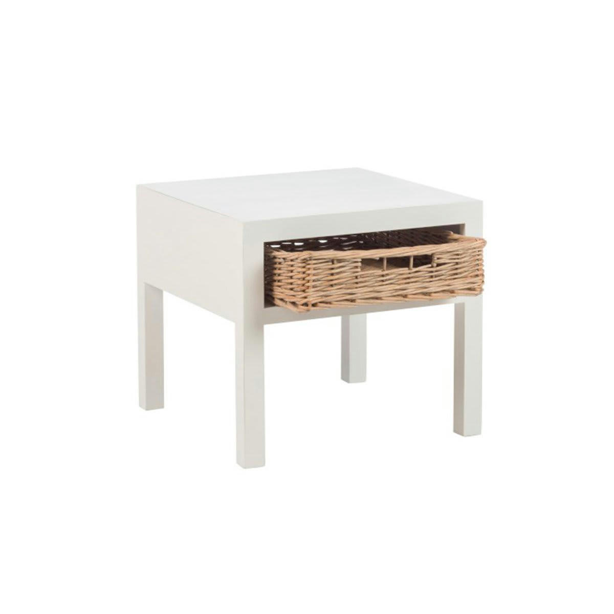 BOUCOTTE - Table de chevet bohème en bois avec tiroir