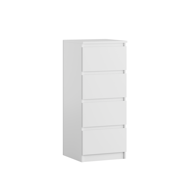 Komoda BASIC 4 szuflady – Biała | 40x97x40 cm