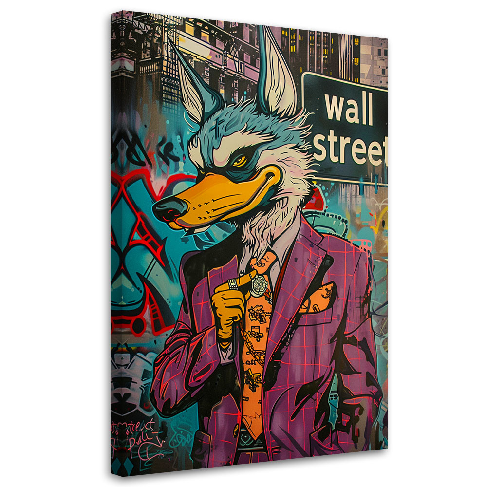 Feeby Obraz na płótnie, Wilk z wall street AI 40x60