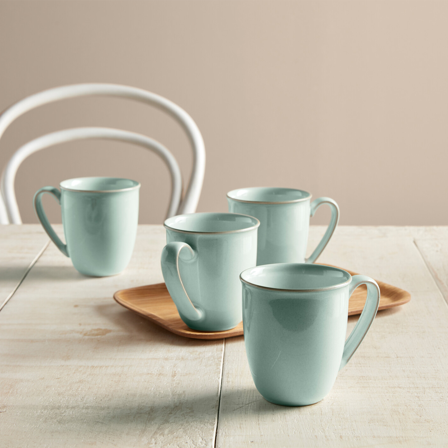 Elements Jade Light Green Coffee Beaker/Mugs - Set Of 4