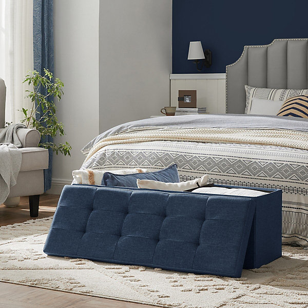 Coffre de rangement capitonné - L110 cm