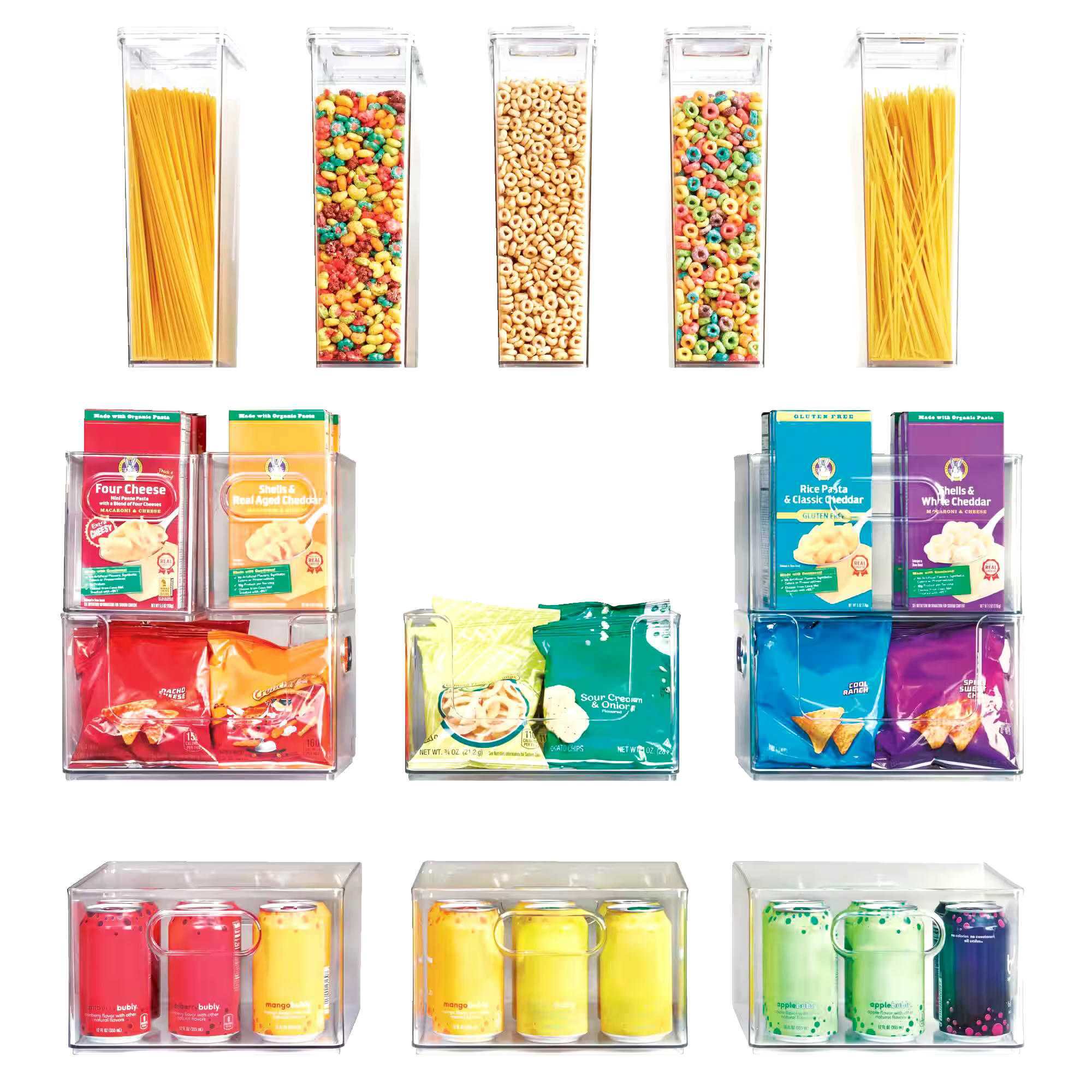 The Home Edit x iDESIGN Clear Plastic Cereal Storage Canister Container with Airtight Lid