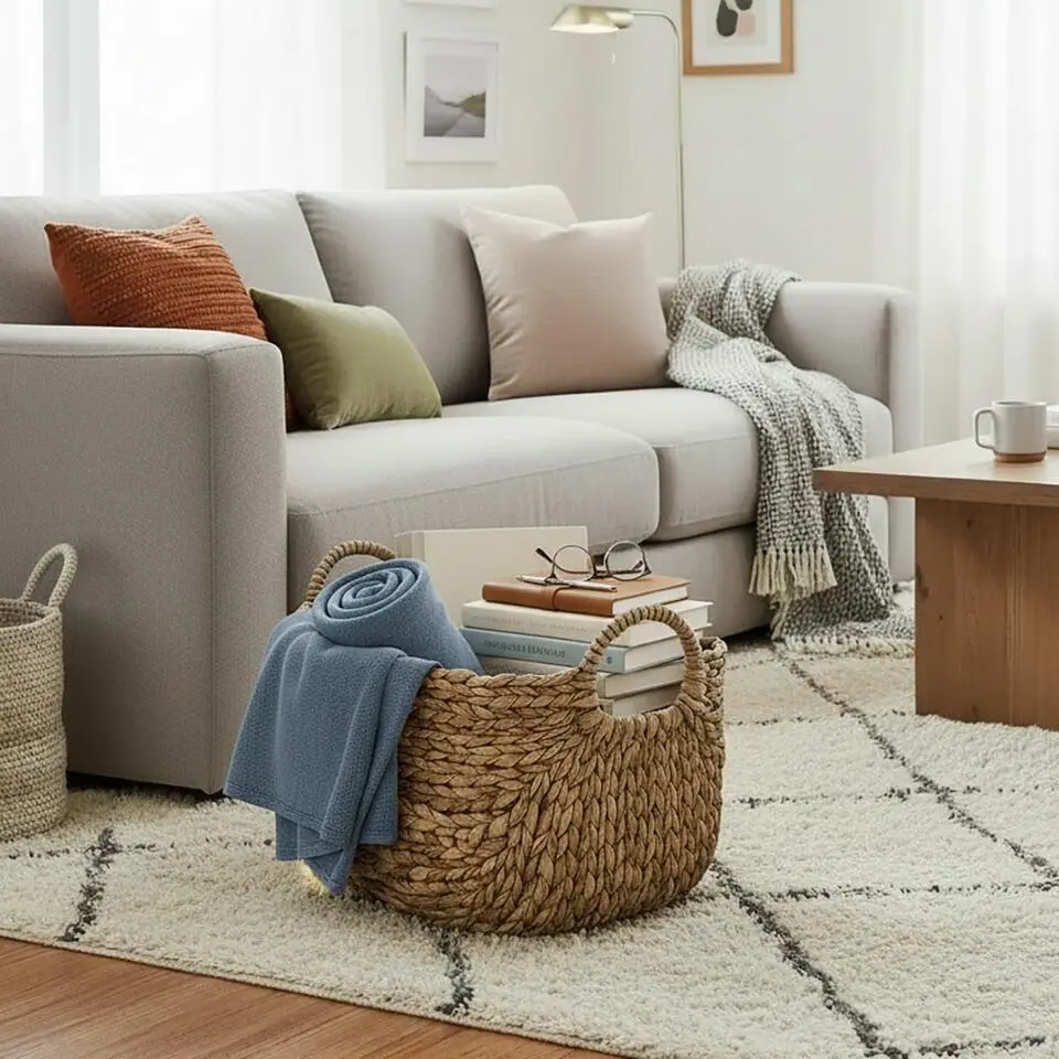 CALICOSY - Mand - Waterhyacint - Beige - 22x36x19 cm