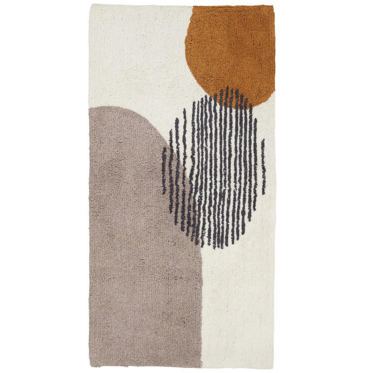 STONE - Tapis coton fantaisie beige et taupe 60x120cm