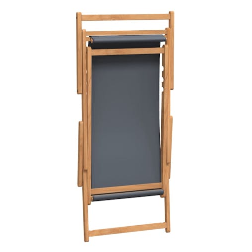 NNEVL Folding Beach Chair Solid Wood Teak Grey