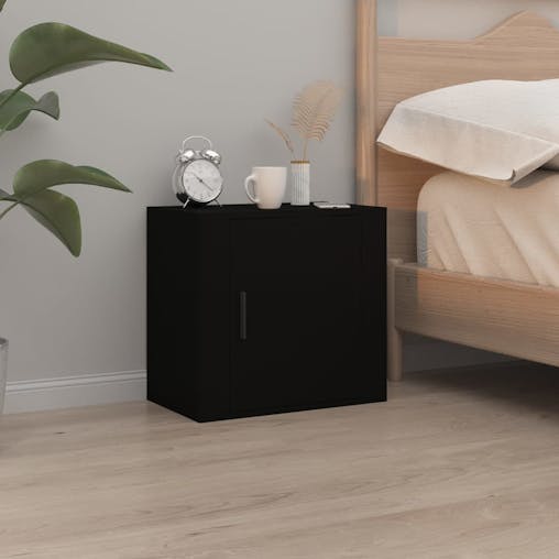 NNEVL Wall-mounted Bedside Cabinets 2 pcs Black 50x30x47 cm