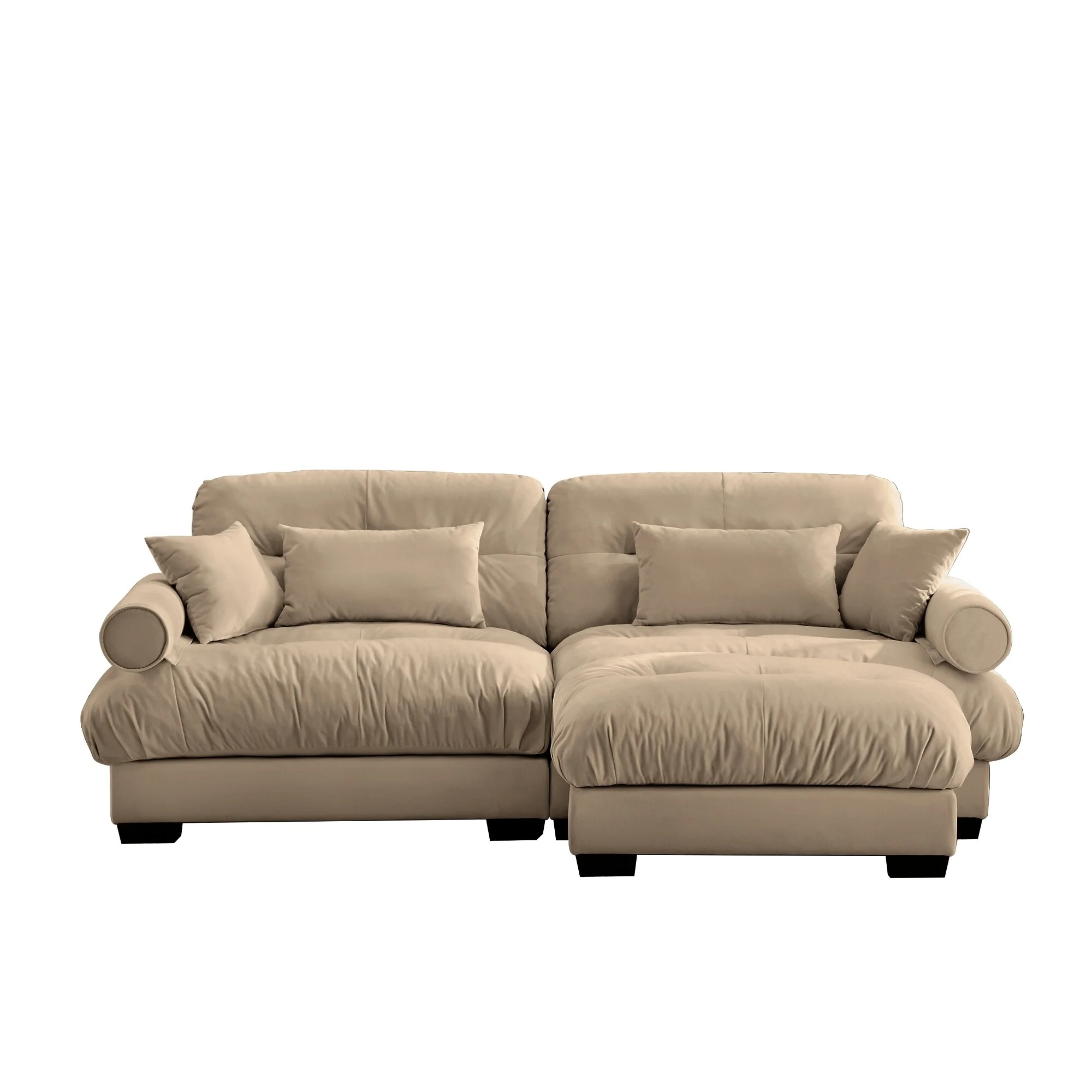 Loveseat Sectional Sofa 93.7 Velvet L Shaped Modular Couch w/Storage