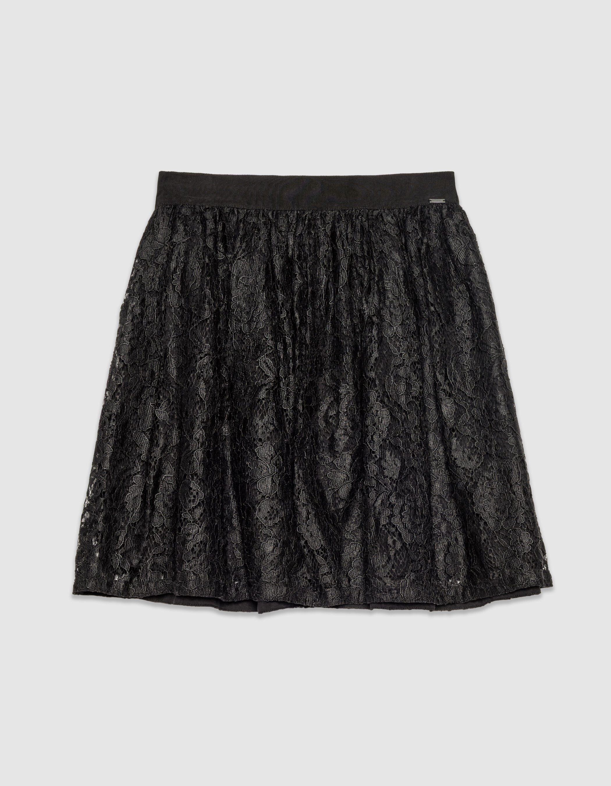 Jupe courte noire tout dentelle Femme