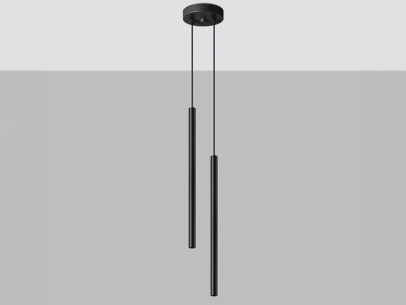 Lampa wisząca Pastelo 2-punktowa 118 cm stalowa czarna
