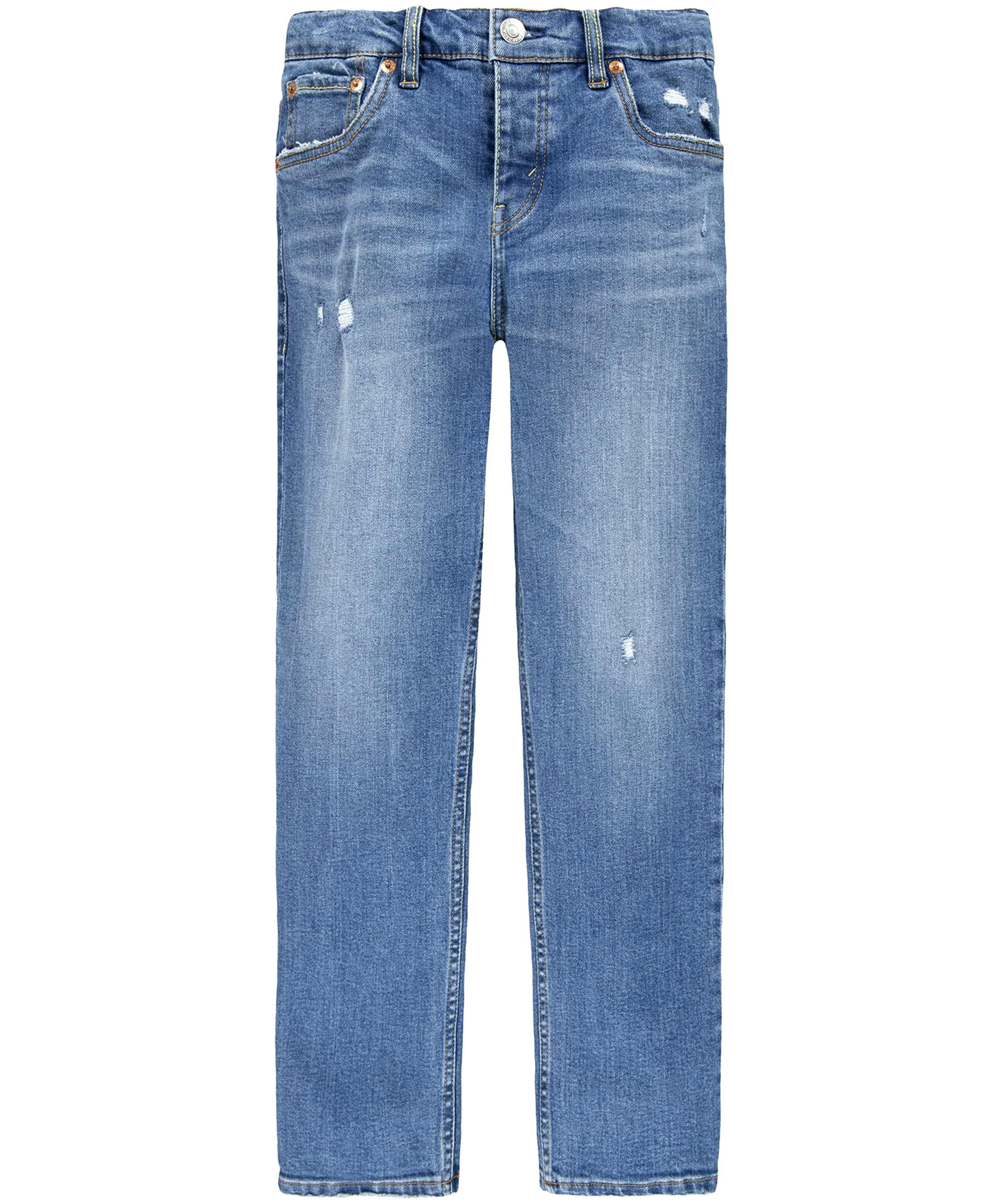 Youth Unisex 501 Mid Rise Straight Leg Distressed Jeans