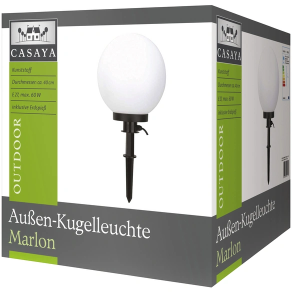 Kugelleuchte »Marlon«, 50 W, Ø 40 cm, weiß, mit Erdspieß